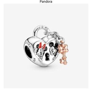 Pandora Mickey Mouse & Minnie Mouse Padlock Charm